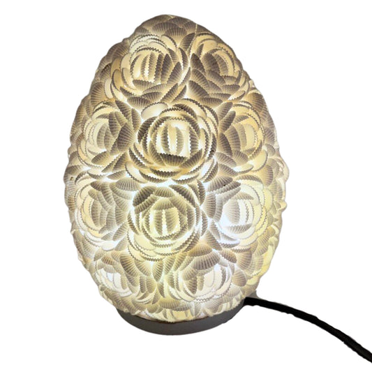 Boho Muschellampe - Oval Rosa - 20cm