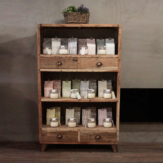 Regaldisplay - Recyclingholz - 100x40x160cm