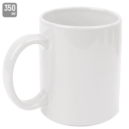 Taza Cerámica Lisa 350 ml Blanca con Caja