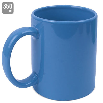Taza Cerámica Lisa 350 ml Azul con Caja