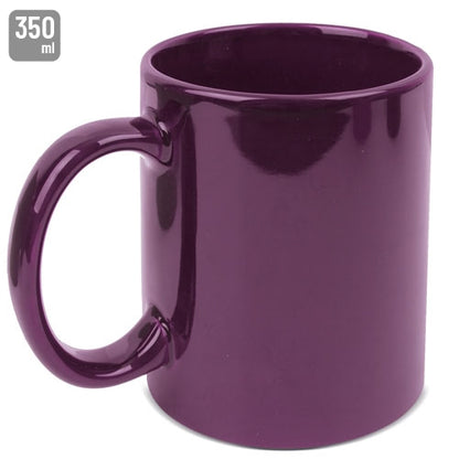 Taza Cerámica Lisa 350 ml Lila con Caja