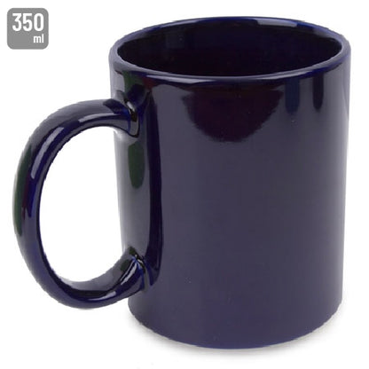 Taza Cerámica Lisa 350 ml Azul Marino con Caja
