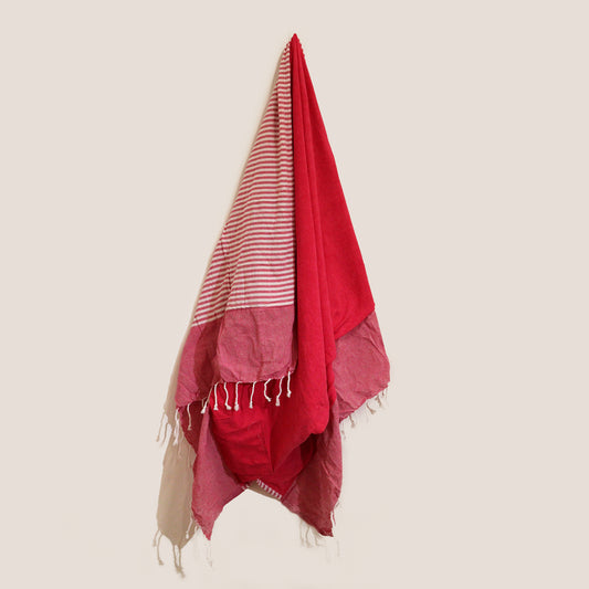 Pareo-Handtuch aus Baumwolle – 100 x 180 cm – Warmes Rosa