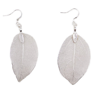 Pendientes Hoja en Plata