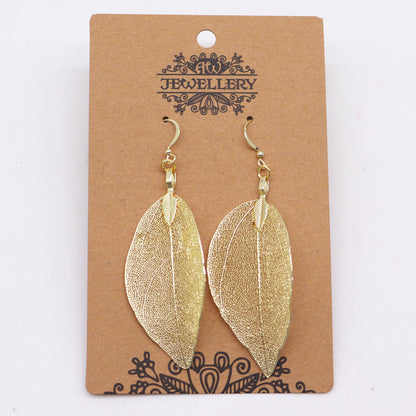 Pendientes Hoja en Oro