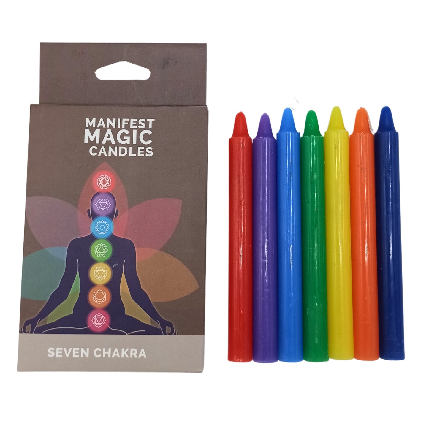 Sieben Chakra-Manifest-Kerzen (7er-Pack)