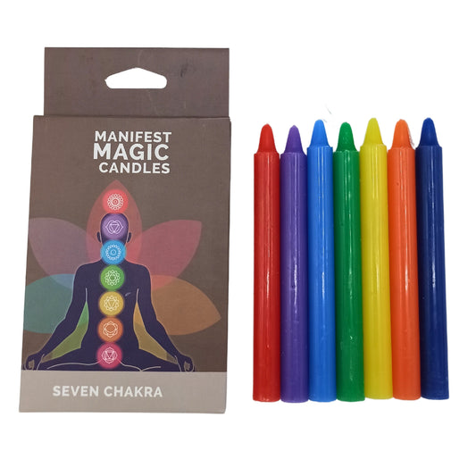 Sieben Chakra-Manifest-Kerzen (7er-Pack)