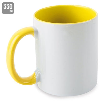 Mug Sublimación Bicolor 330 ml Amarillo Interior