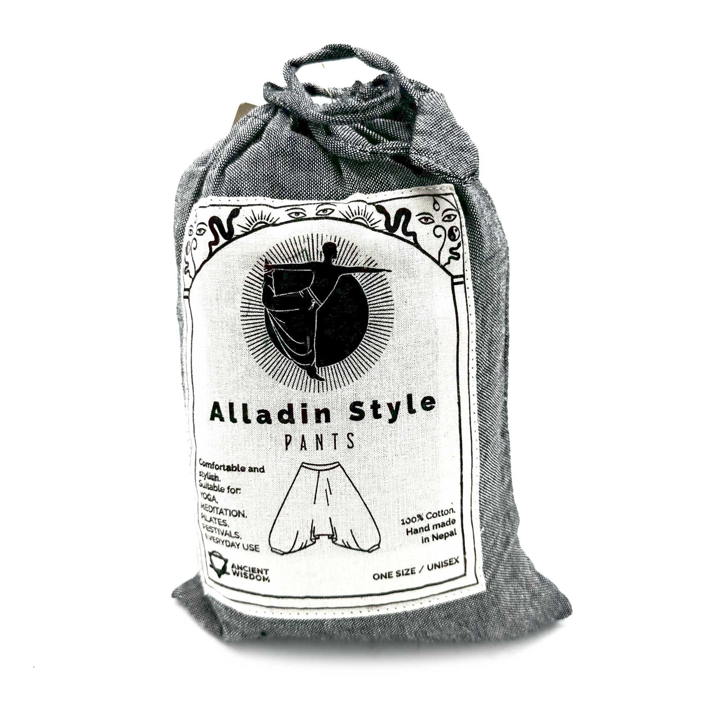 Yoga- und Festivalhose - Aladdin Himalayan Print in Grau