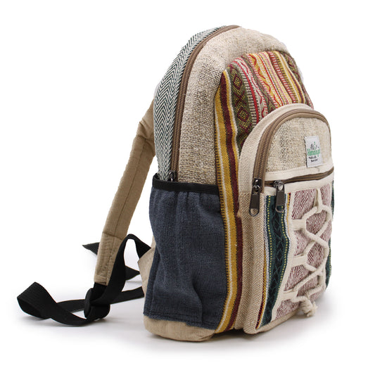 Kleiner Hanfrucksack – Seilstil mit Taschen