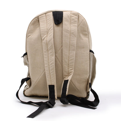 Großer Hanf-Rucksack – gerader Reißverschluss