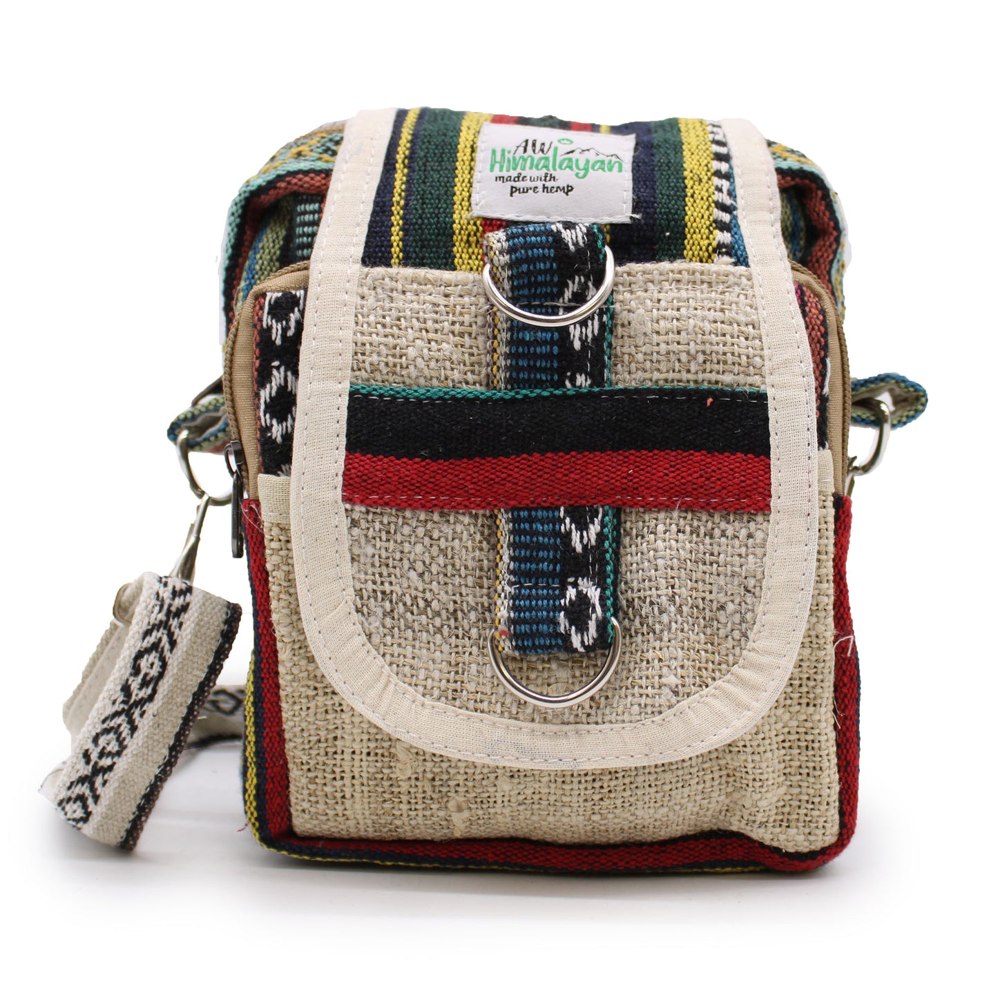 Body-Cross-Reisetasche aus natürlichem Hanf und Jhari