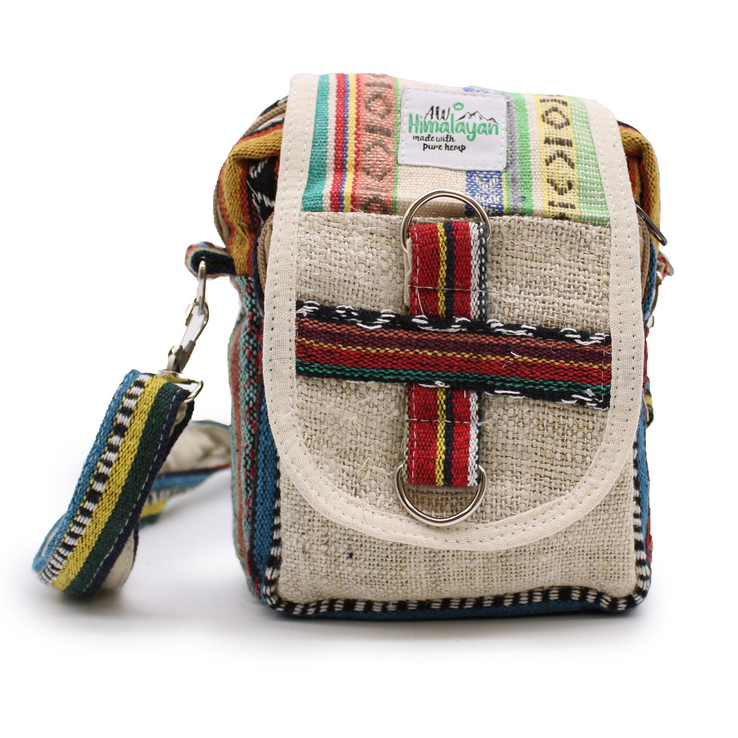 Body-Cross-Reisetasche aus natürlichem Hanf und Jhari