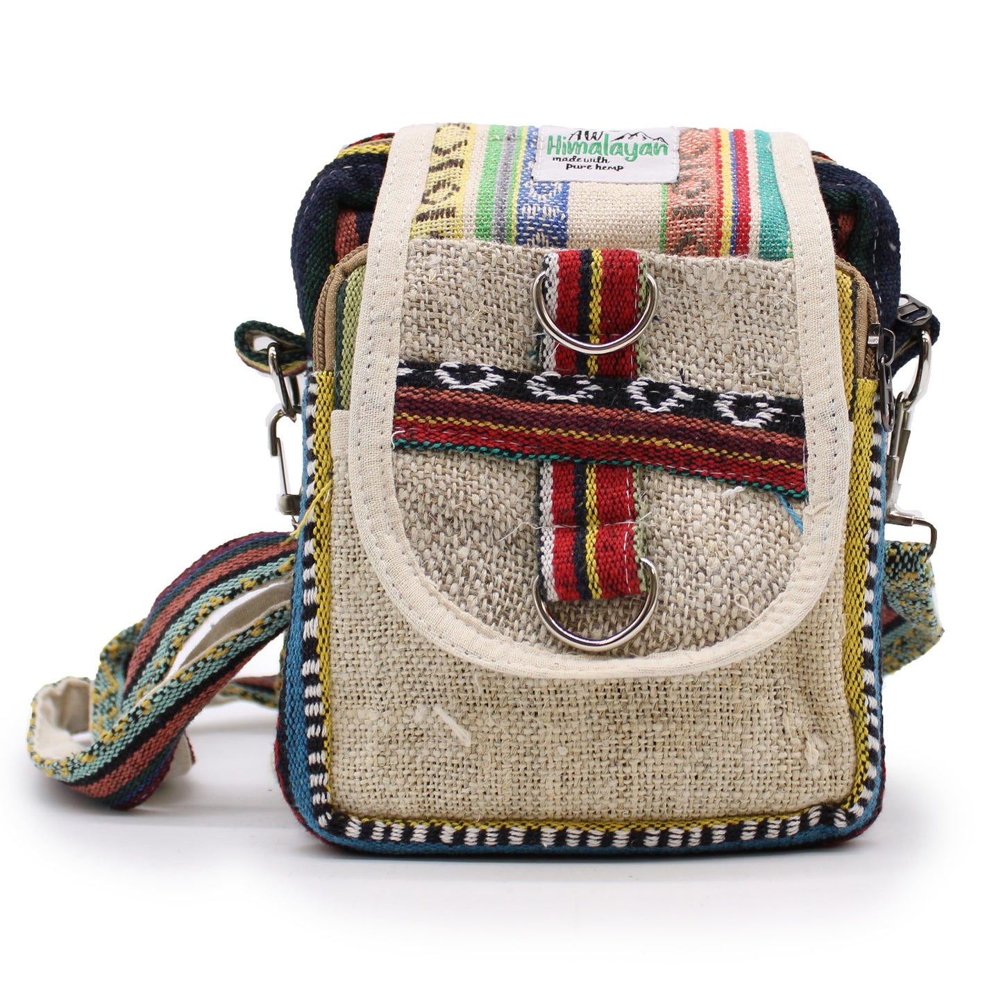 Body-Cross-Reisetasche aus natürlichem Hanf und Jhari