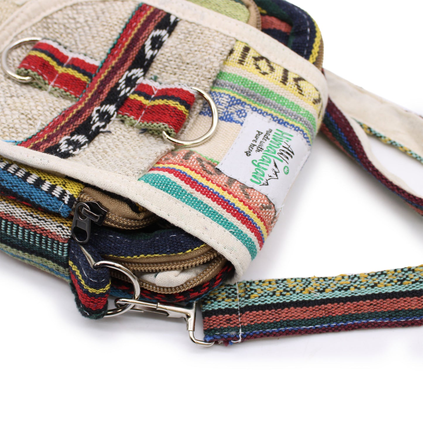 Body-Cross-Reisetasche aus natürlichem Hanf und Jhari