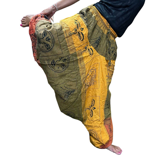 Yoga- und Festivalhose - Aladdin Himalayan Print in Orange