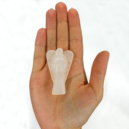Ángel de piedra preciosa tallada a mano - cuarzo de roca