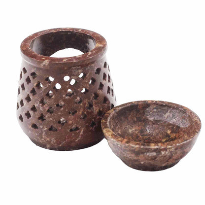Kleiner Speckstein-Ölbrenner 8 cm - Klassisch