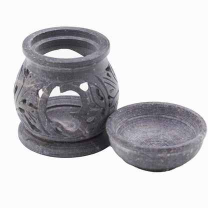 Kleiner Ölbrenner aus Speckstein 8cm - Om