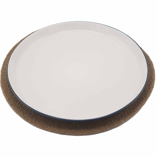 Natürliches Tischset – Jute und Baumwolle, 30 cm, natürlicher Rand
