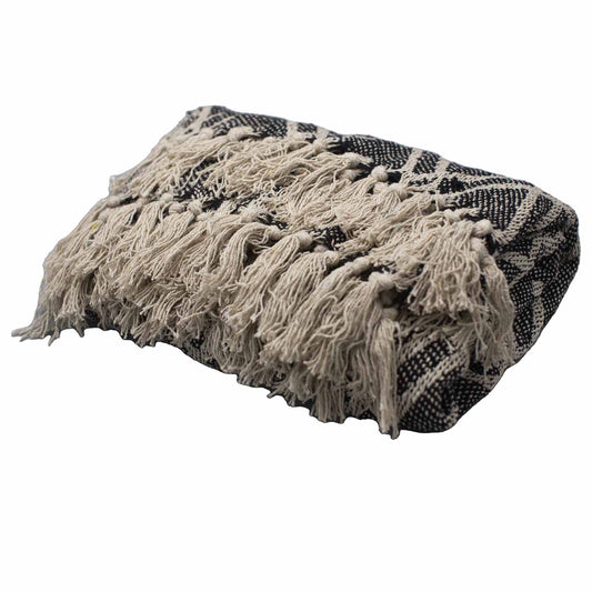 Boho Schmusetücher - 125x150cm - Schwarz &amp; Beige Regency