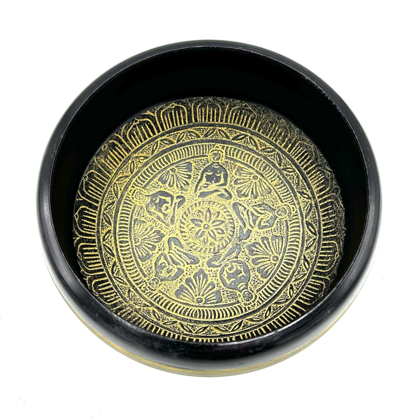 Tibetische Klangschale Earth Powder – Mantra Fünf Buddha – 16 cm