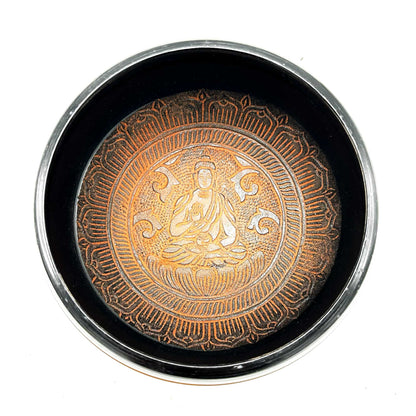 Bol chantant tibétain - Argile Om Bouddha - 16 cm