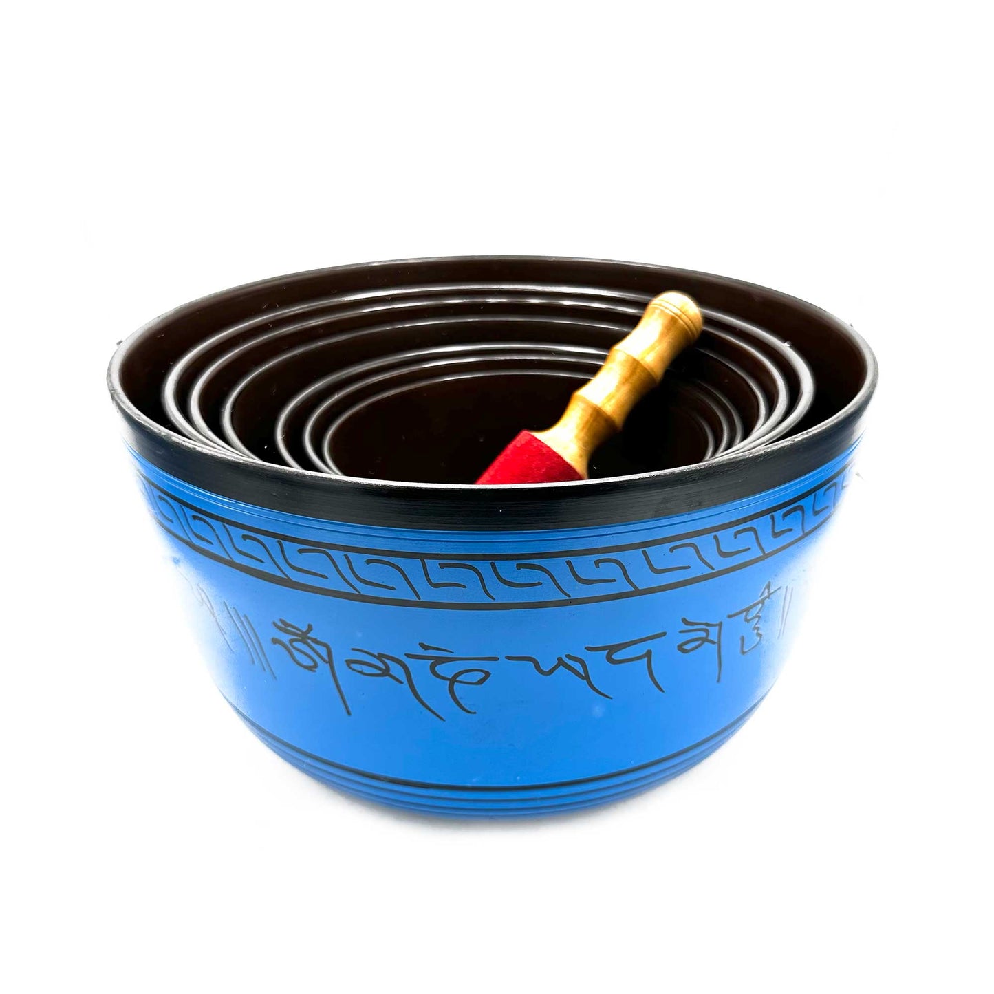 Set aus sieben kleinen tibetischen Chakra-Klangschalen (14-22 cm)