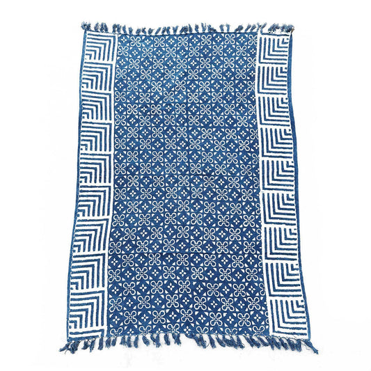 Handgefertigte Indigodecke – 170 x 120 cm – Kasba-Kacheln