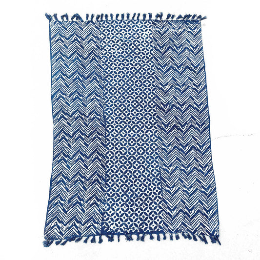Handgemachte Indigodecke - 170x120cm - Namoona Waves