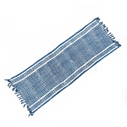 Handgefertigter Indigo-Tischläufer – 170 x 60 cm – Madjid Tiles