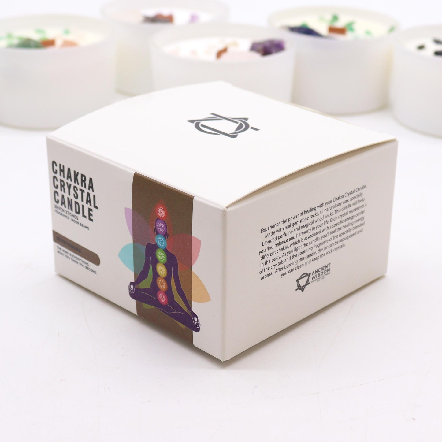 Chakra-Kristallkerzen - Sieben Chakren