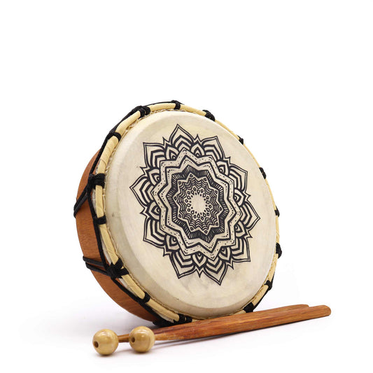 Mandala Schamanentrommel mit Schlägel - 20cm