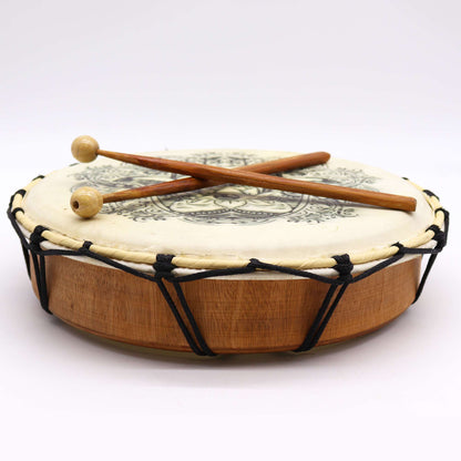 Tambour chamanique Hamsa avec maillet - 30 cm