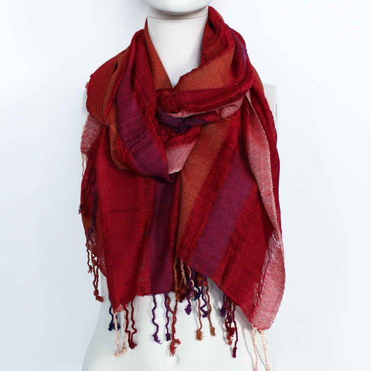 Große indische Bohème-Schals – 28 x 72 cm – Zufällige Lilatöne