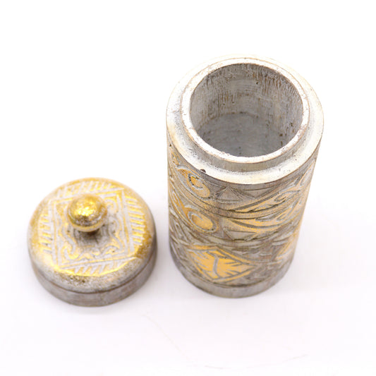 Weiß und Gold - Hoher Behälter