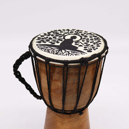 Djembé fait main avec plateau large - 25 cm