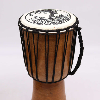 Djembé fait main avec table large - 40 cm