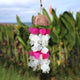 Campanas de viento de coco y capiz - Estrellas azules y blancas - 30 cm