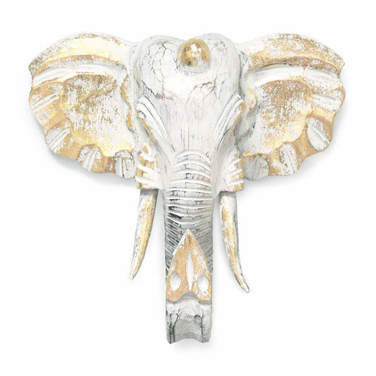 Cabeza Grande de Elefante - Oro y Blanco