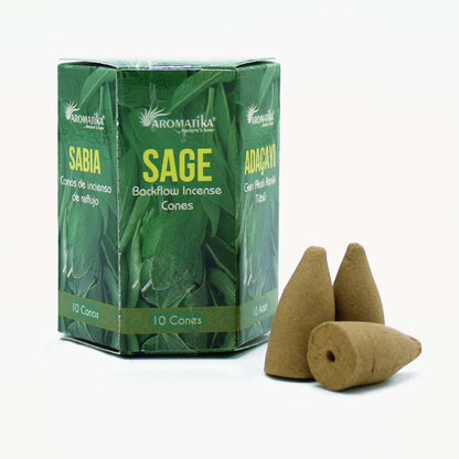 Paquete de 10 Inciensos Masala Backflow - Salvia