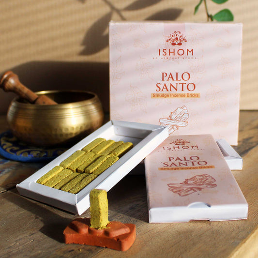 Packung mit 15 natürlichen Räuchersteinen und Brenner – Palo Santo