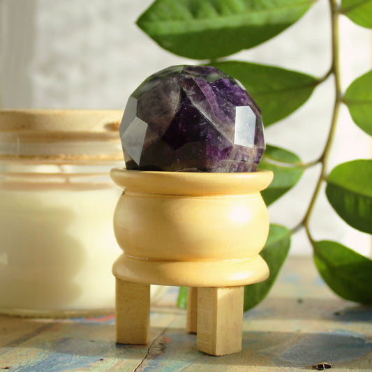Edelstein-Heilkugel und Ständer - Amethyst