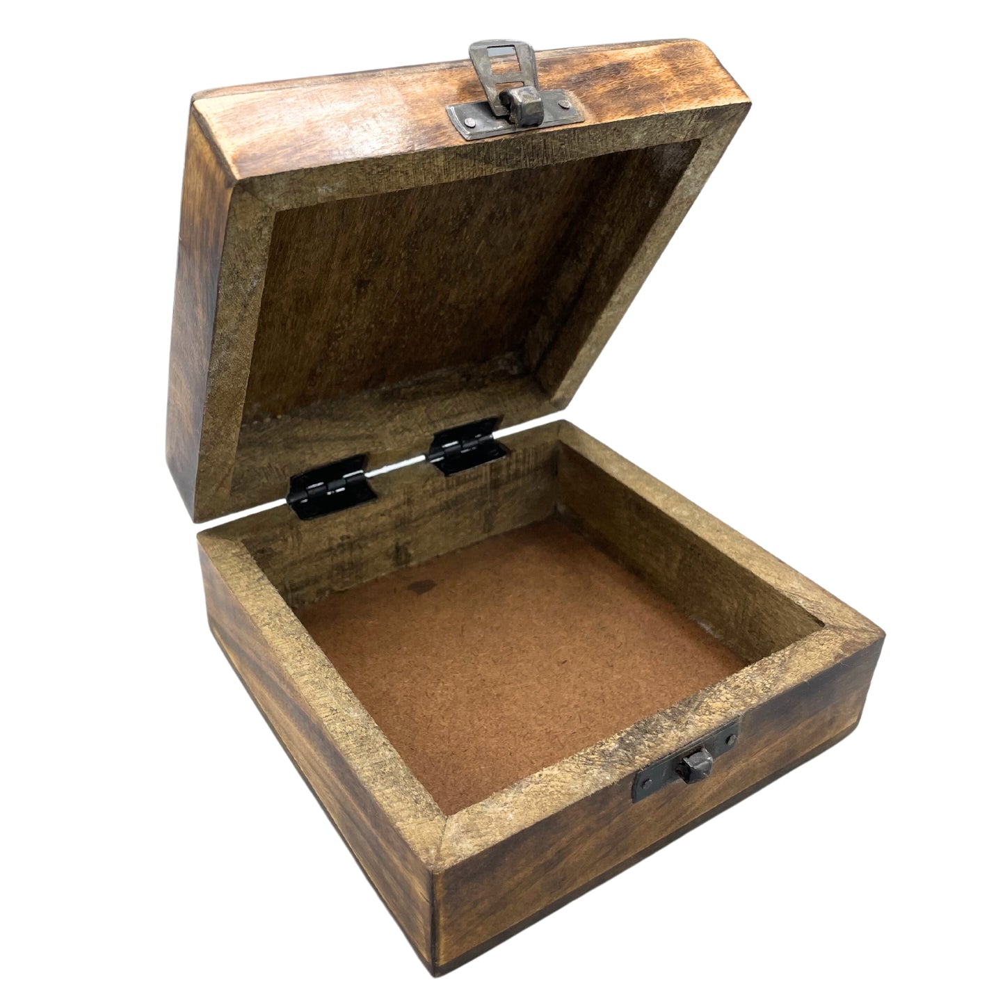 Quadratische Erinnerungsbox aus Holz 13x13x6cm - Buddha