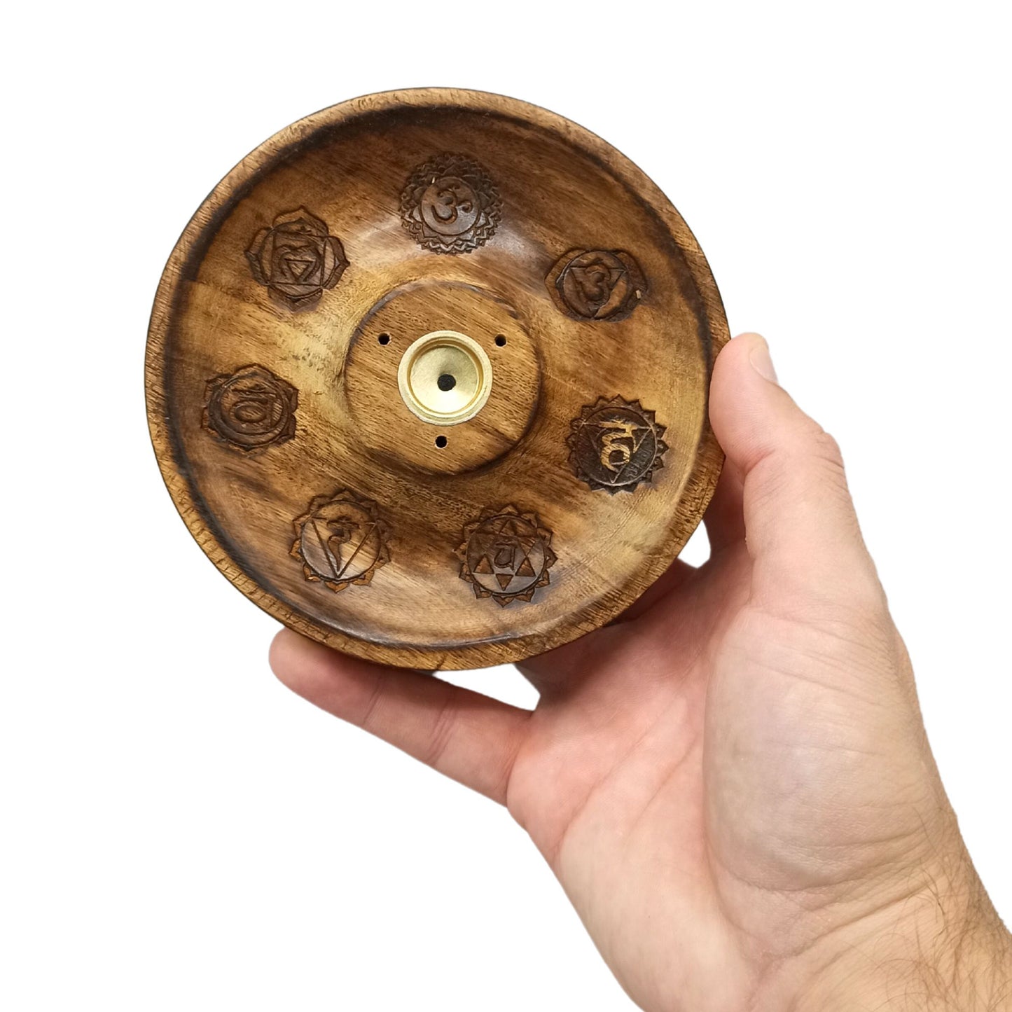 Räucherstäbchenhalterscheibe für Kegel und Stäbchen - 7 Chakren