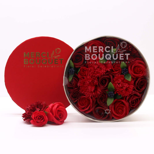 Runde Box - Klassische rote Rosen