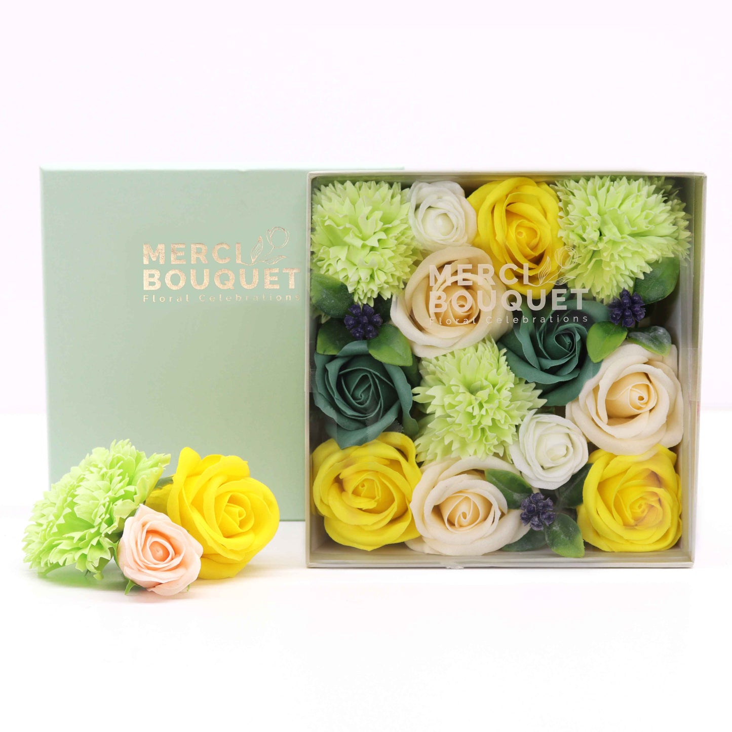 Boîte carrée - Célébrations du printemps - Jaune et vert