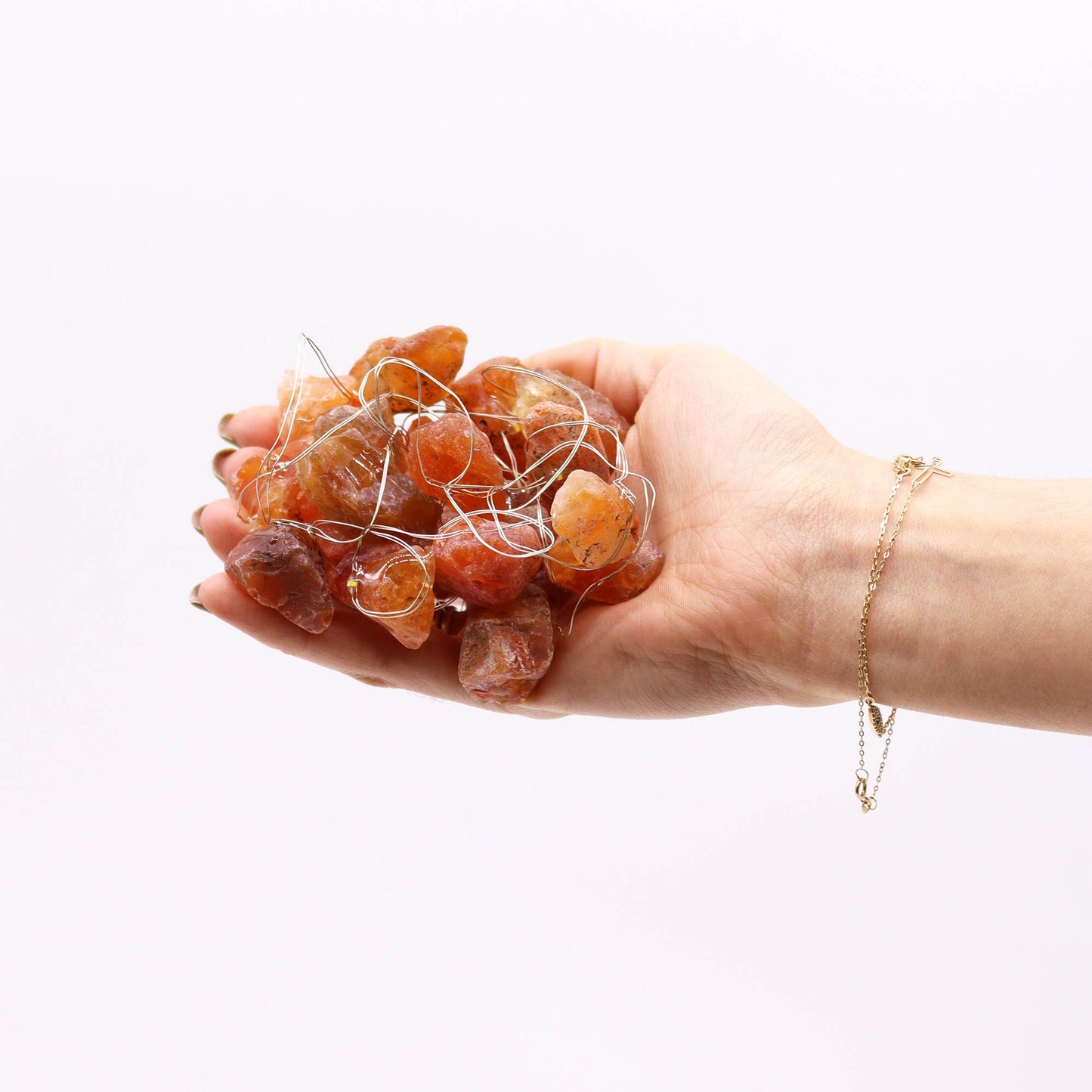 Edelstein Charm Lichter - Orange Jade