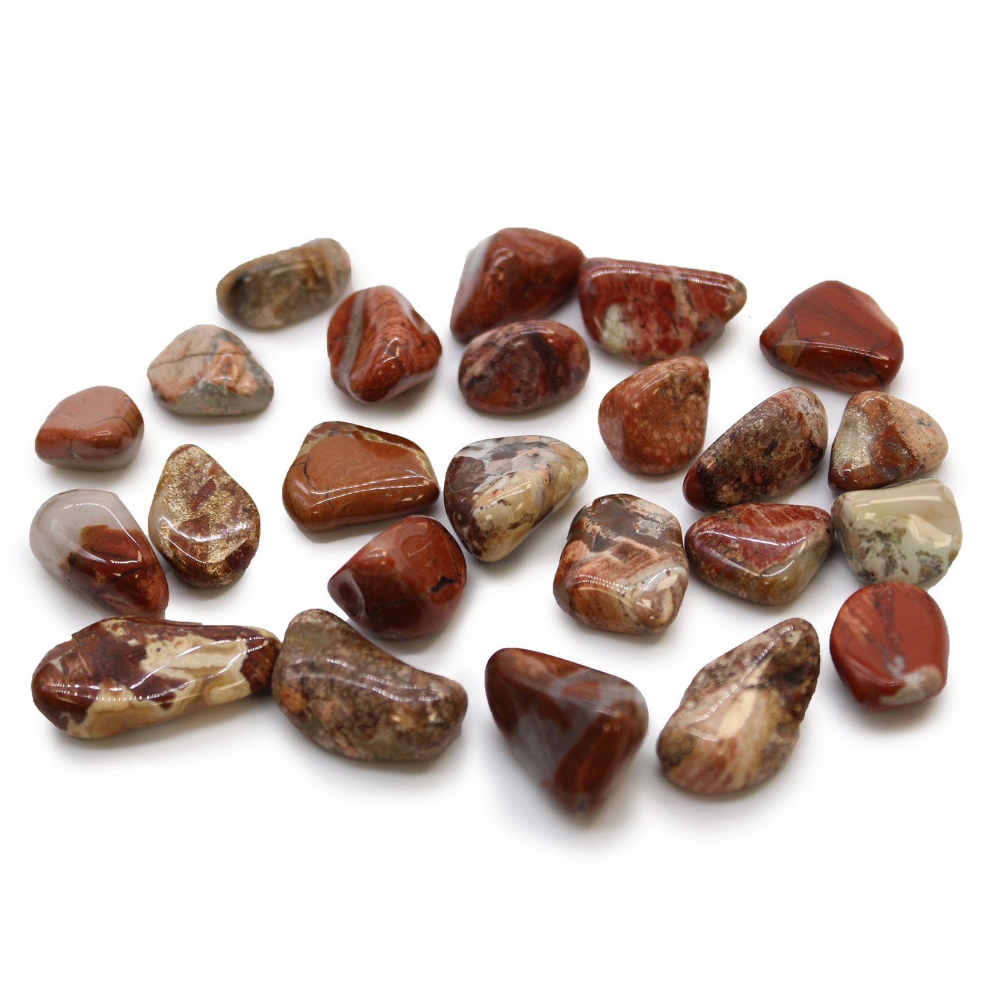 24 x Pequeñas piedras africanas - Jaspe claro - Brecciated