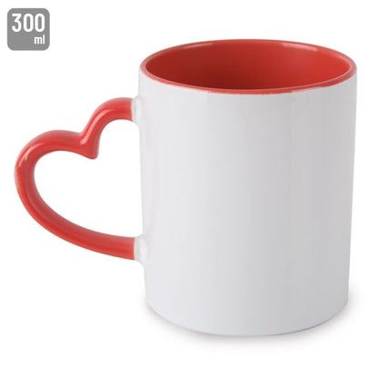 Taza Sublimación Asa Corazón